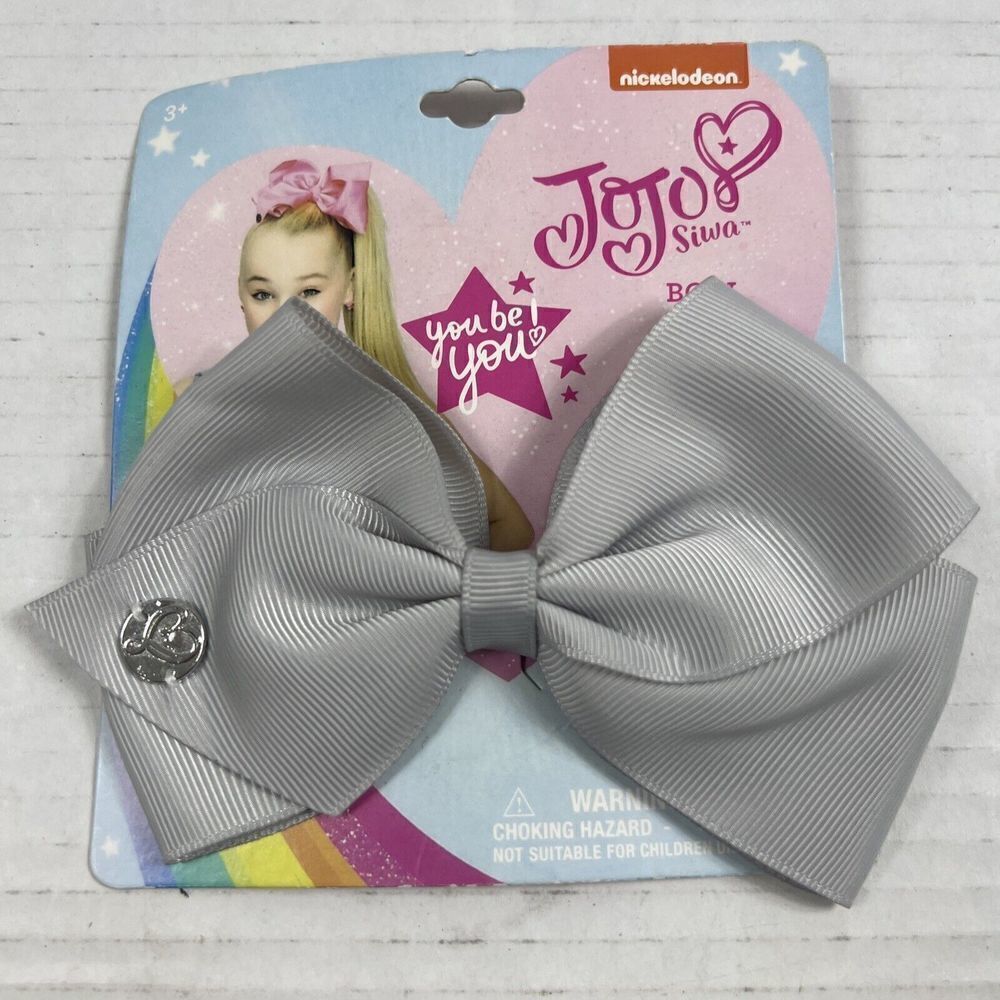 Nickelodeon JoJo Siwa Girls Signature Collection Basic Hair Bow Clip Gray